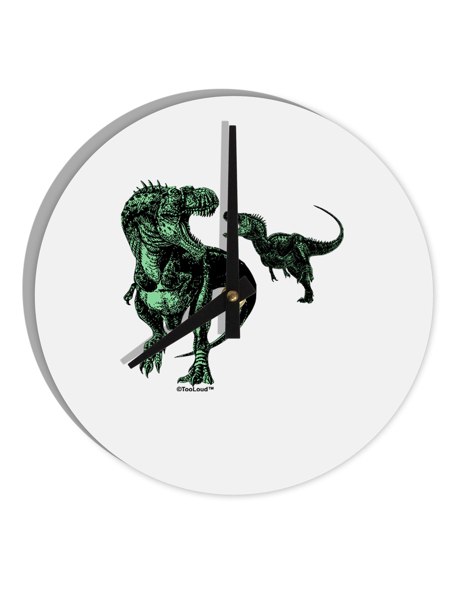 Jurassic Dinosaur Design 1 10 InchRound Wall Clock by TooLoud-Wall Clock-TooLoud-White-Davson Sales