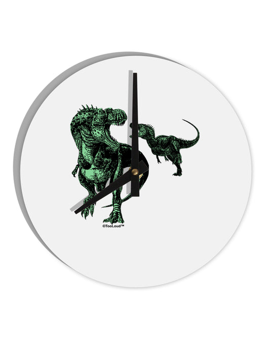Jurassic Dinosaur Design 1 10 InchRound Wall Clock by TooLoud-Wall Clock-TooLoud-White-Davson Sales