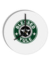 Blessed Yule Emblem 10 InchRound Wall Clock by TooLoud-Wall Clock-TooLoud-White-Davson Sales