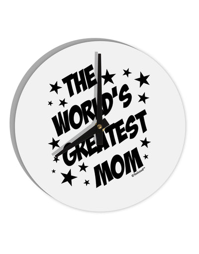 The World's Greatest Mom - Superhero Style 10 InchRound Wall Clock by TooLoud-Wall Clock-TooLoud-White-Davson Sales