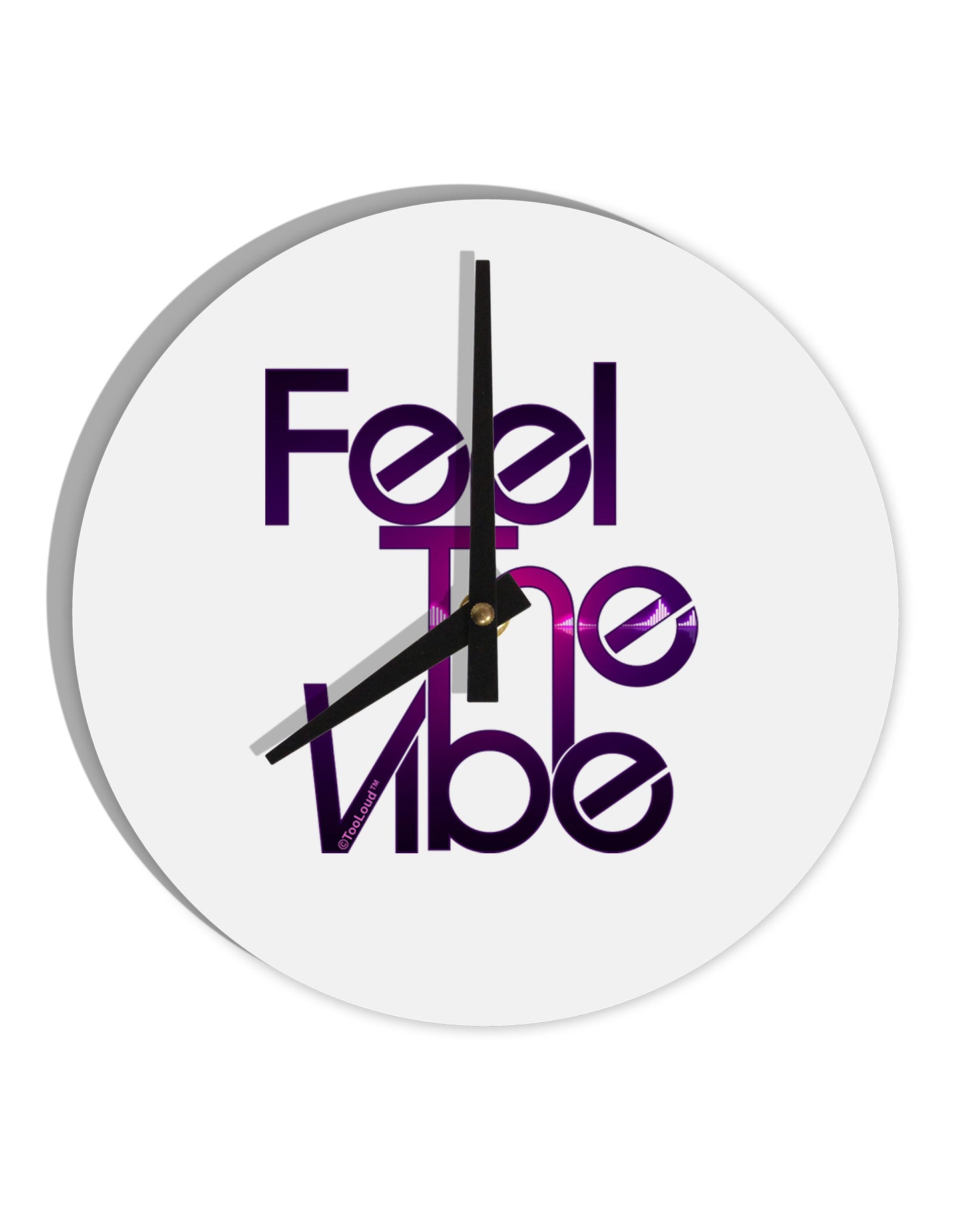 Feel The Vibe 10 InchRound Wall Clock-Wall Clock-TooLoud-White-Davson Sales