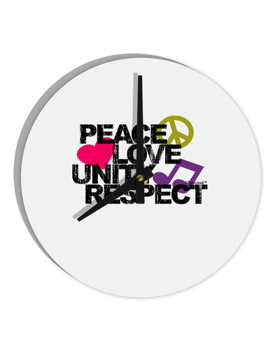 PLUR Distressed Text 10 InchRound Wall Clock-Wall Clock-TooLoud-White-Davson Sales