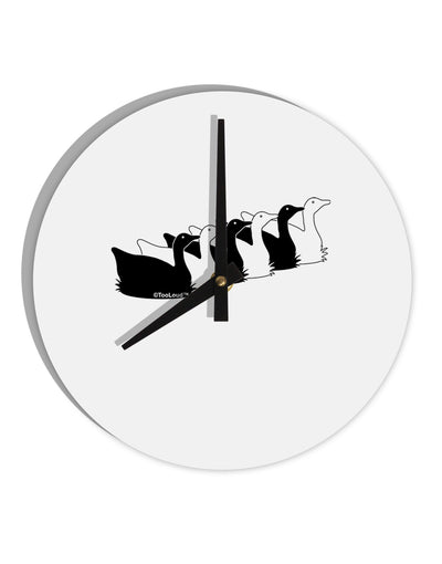 Six Geese A laying 10 InchRound Wall Clock-Wall Clock-TooLoud-White-Davson Sales