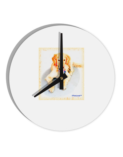 Laying Retriever Watercolor 10 InchRound Wall Clock-Wall Clock-TooLoud-White-Davson Sales