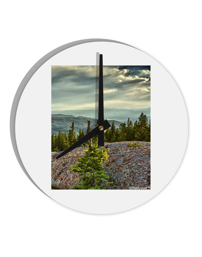 Nature Photography - Pine Kingdom 10 InchRound Wall Clock by TooLoud-Wall Clock-TooLoud-White-Davson Sales