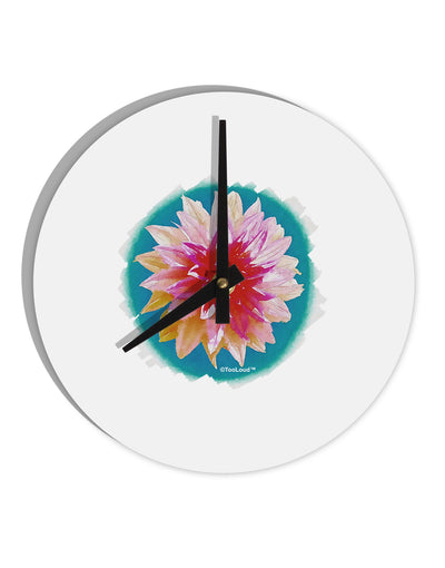 Watercolor Flower 10 InchRound Wall Clock-Wall Clock-TooLoud-White-Davson Sales