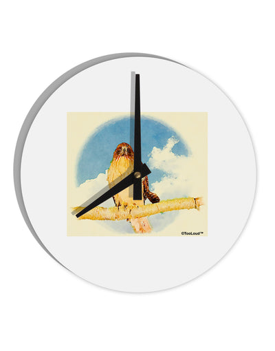 Red-tailed Hawk 10 InchRound Wall Clock-Wall Clock-TooLoud-White-Davson Sales
