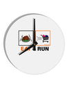 Eat & Run Black Friday 10 InchRound Wall Clock-Wall Clock-TooLoud-White-Davson Sales