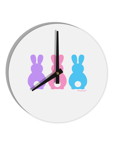 Three Easter Bunnies - Pastels 10 InchRound Wall Clock by TooLoud-Wall Clock-TooLoud-White-Davson Sales