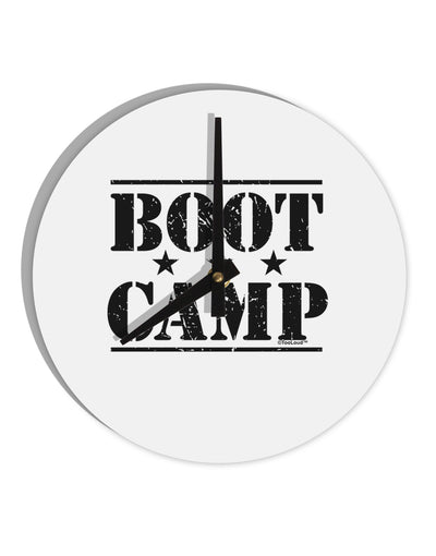 Bootcamp Large distressed Text 10 InchRound Wall Clock-Wall Clock-TooLoud-White-Davson Sales