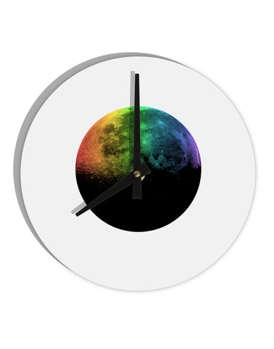 Rainbow Moon 10 InchRound Wall Clock-Wall Clock-TooLoud-White-Davson Sales