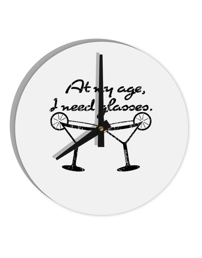 I Need Glasses - Margarita Distressed 10 InchRound Wall Clock by TooLoud-Wall Clock-TooLoud-White-Davson Sales