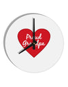 Proud Grandpa Heart 10 InchRound Wall Clock by TooLoud-Wall Clock-TooLoud-White-Davson Sales