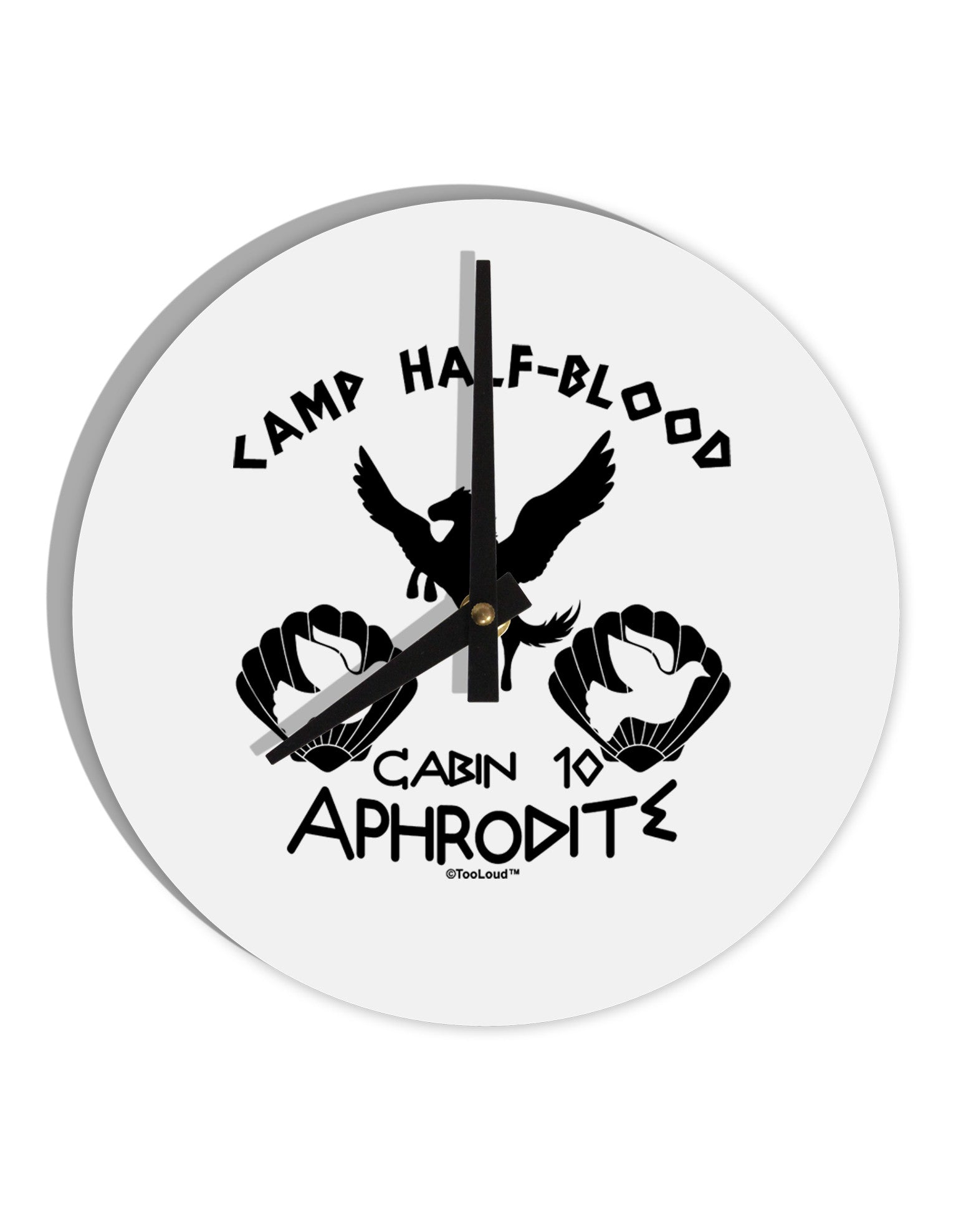 Cabin 10 Aphrodite Camp Half Blood 10 InchRound Wall Clock-Wall Clock-TooLoud-White-Davson Sales