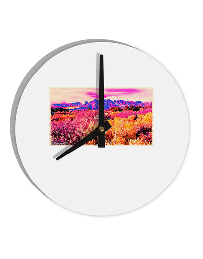 Colorful Colorado Mountains 10 InchRound Wall Clock by TooLoud-Wall Clock-TooLoud-White-Davson Sales