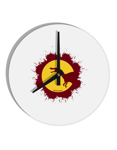 Dinosaur Silhouette Splatter Design 10 InchRound Wall Clock by TooLoud-Wall Clock-TooLoud-White-Davson Sales