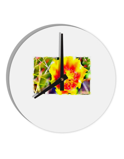 Bee Cactus Watercolor 10 InchRound Wall Clock-Wall Clock-TooLoud-White-Davson Sales