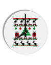 Tree with Gifts Ugly Christmas Sweater 10 InchRound Wall Clock-Wall Clock-TooLoud-White-Davson Sales