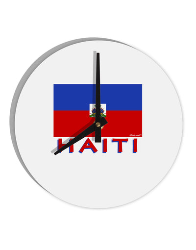 Haiti Flag 10 InchRound Wall Clock-Wall Clock-TooLoud-White-Davson Sales