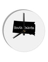 South Dakota - United States Shape 10 InchRound Wall Clock by TooLoud-Wall Clock-TooLoud-White-Davson Sales