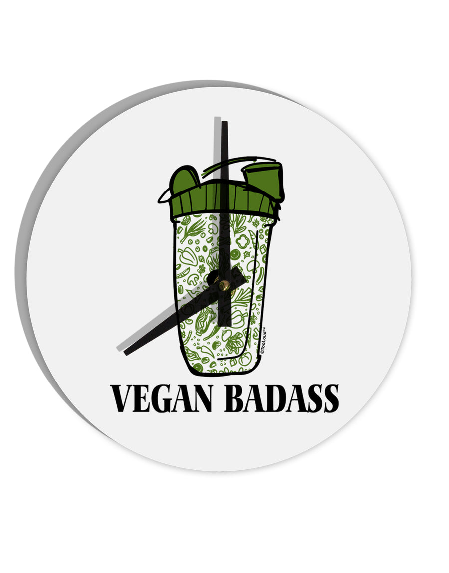 TooLoud Vegan Badass Bottle Print 10 Inch Round Wall Clock-Wall Clock-TooLoud-Davson Sales