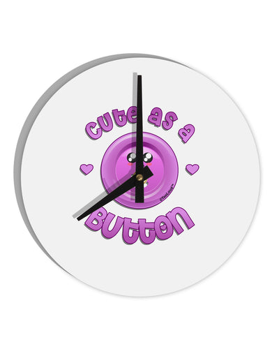 Cute As A Button Smiley Face 10 InchRound Wall Clock-Wall Clock-TooLoud-White-Davson Sales