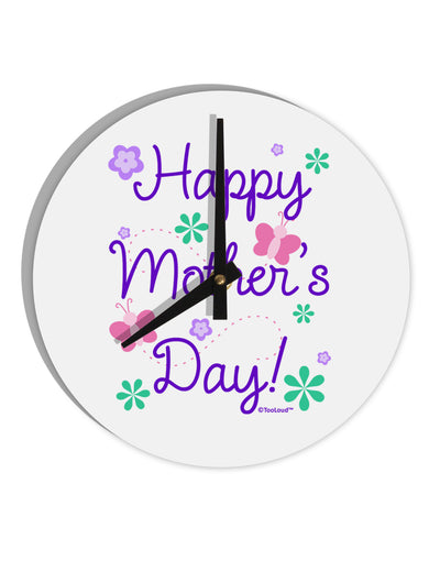 Happy Mother's Day Design 10 InchRound Wall Clock by TooLoud-Wall Clock-TooLoud-White-Davson Sales