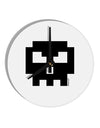 Retro 8-Bit Skull 10 InchRound Wall Clock-Wall Clock-TooLoud-White-Davson Sales