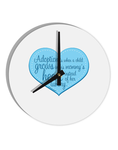 Adoption is When - Mom and Son Quote 10 InchRound Wall Clock by TooLoud-Wall Clock-TooLoud-White-Davson Sales