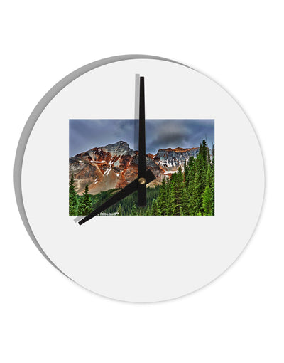 Colorado Mountains Forrest 10 InchRound Wall Clock-Wall Clock-TooLoud-White-Davson Sales