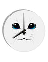 Blue-Eyed Cute Cat Face 10 InchRound Wall Clock-Wall Clock-TooLoud-White-Davson Sales