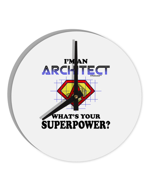 Architect - Superpower 10 InchRound Wall Clock-Wall Clock-TooLoud-White-Davson Sales