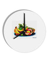 Watercolor Fruit Bowl 3 10 InchRound Wall Clock-Wall Clock-TooLoud-White-Davson Sales
