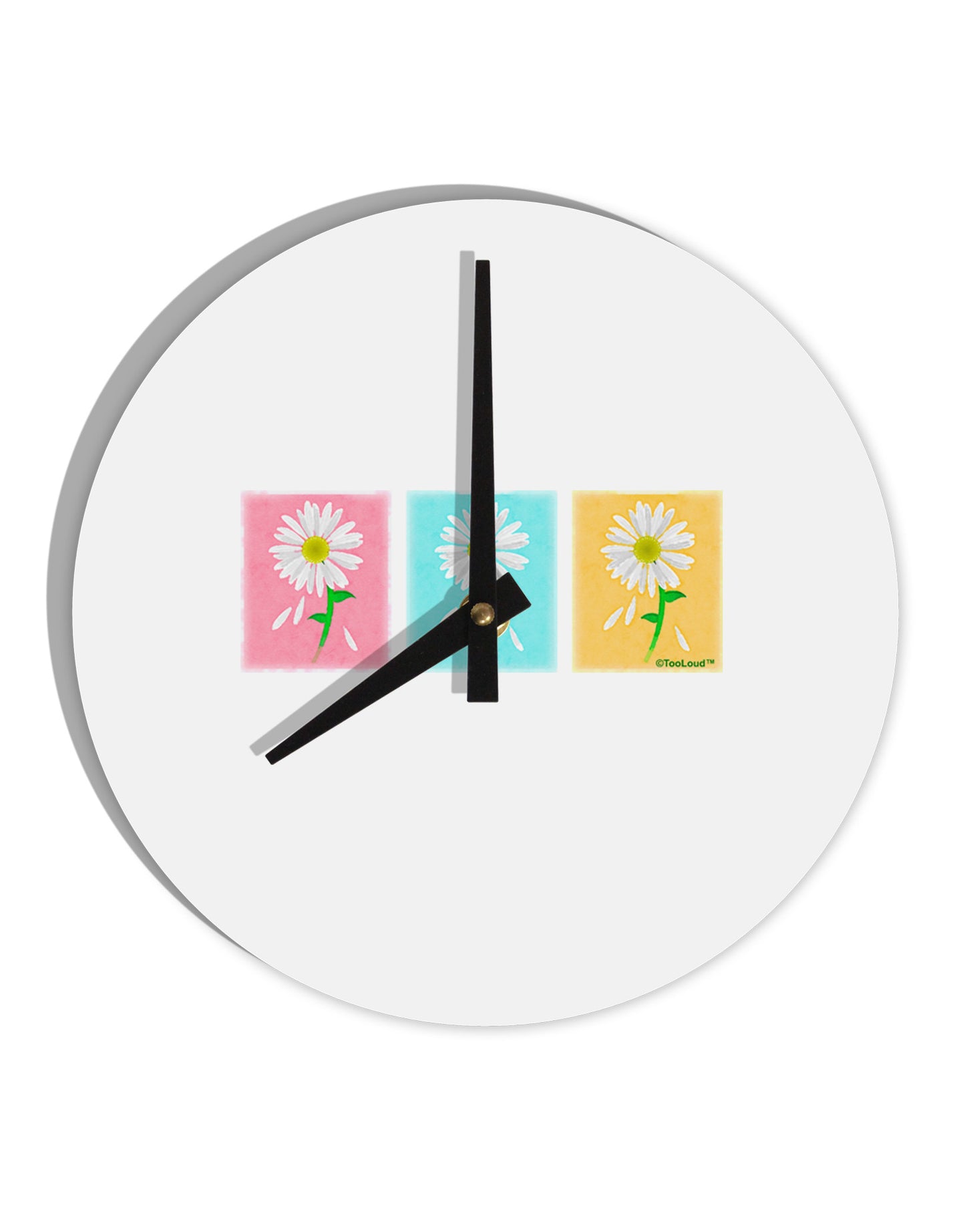 Pretty Daisies Watercolor 8" Round Wall Clock-Wall Clock-TooLoud-Davson Sales