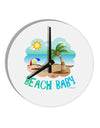 Fun Summer Beach Scene - Beach Baby 10 InchRound Wall Clock by TooLoud-Wall Clock-TooLoud-White-Davson Sales