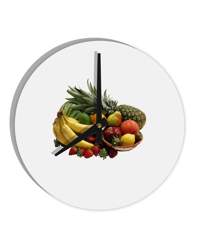 Fruit Basket Still Life 10 InchRound Wall Clock-Wall Clock-TooLoud-White-Davson Sales