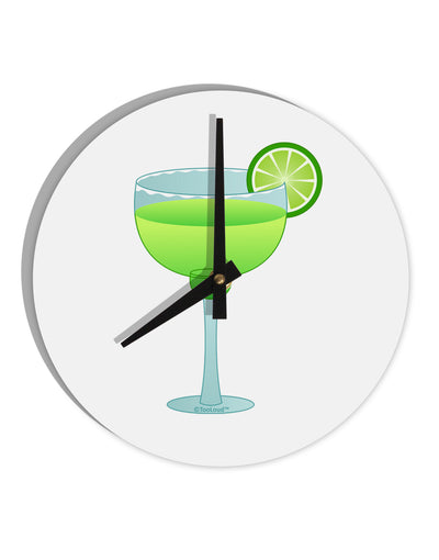 Green Margarita with Lime - Cinco de Mayo 10 InchRound Wall Clock by TooLoud-Wall Clock-TooLoud-White-Davson Sales