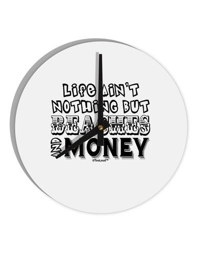 Beaches and Money 10 InchRound Wall Clock by TooLoud-Wall Clock-TooLoud-White-Davson Sales