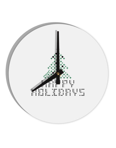 Happy Holidays Sparkles 10 InchRound Wall Clock-Wall Clock-TooLoud-White-Davson Sales