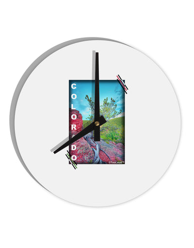 CO Cliffside Tree Text 10 InchRound Wall Clock-Wall Clock-TooLoud-White-Davson Sales