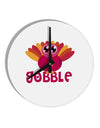 Cute Gobble Turkey Pink 10 InchRound Wall Clock-Wall Clock-TooLoud-White-Davson Sales