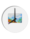 CO Fog Mountains Watercolor 10 InchRound Wall Clock-Wall Clock-TooLoud-White-Davson Sales