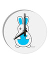 Cute Easter Bunny - Blue 10 InchRound Wall Clock by TooLoud-Wall Clock-TooLoud-White-Davson Sales