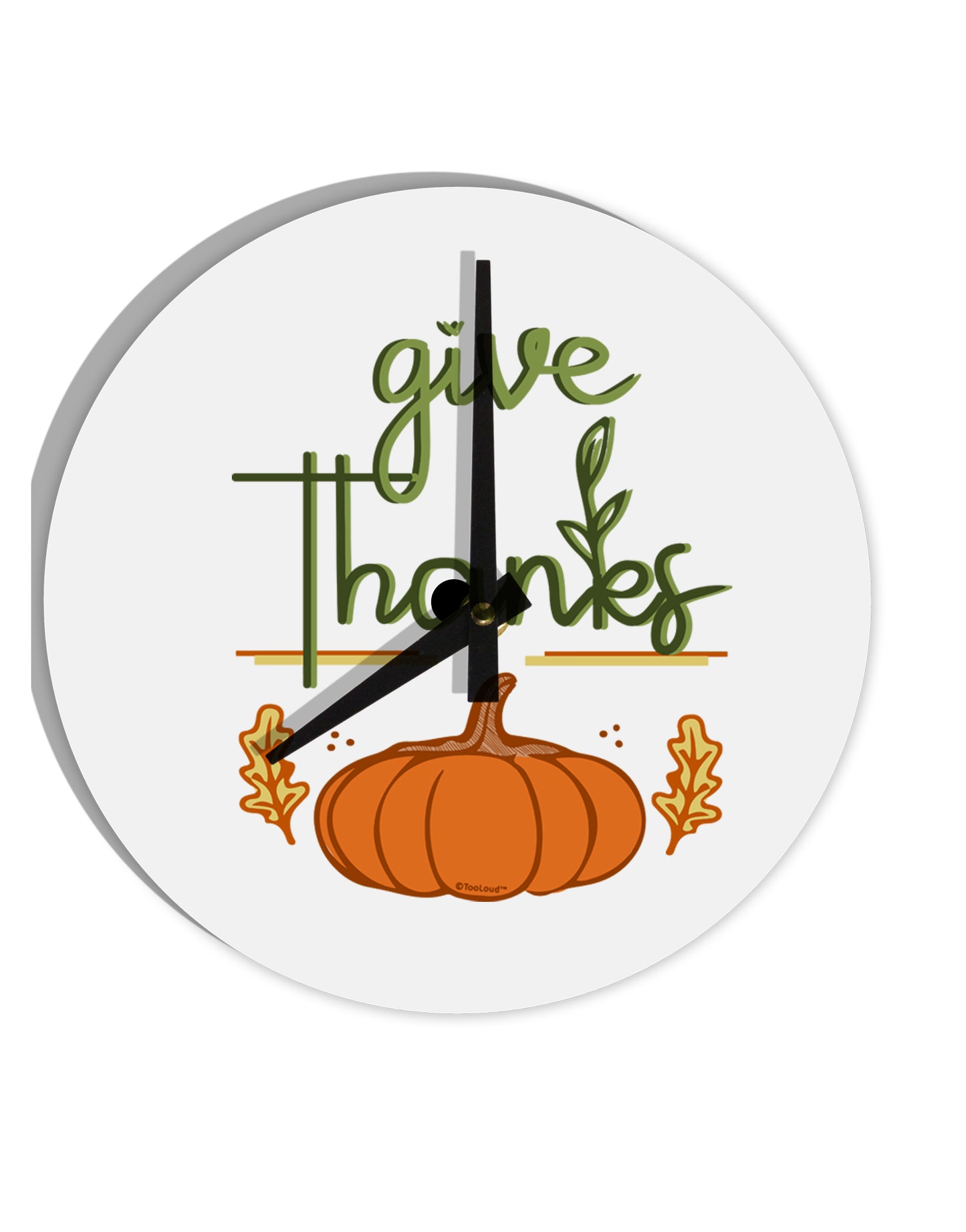 TooLoud Give Thanks 10 Inch Round Wall Clock-Wall Clock-TooLoud-Davson Sales