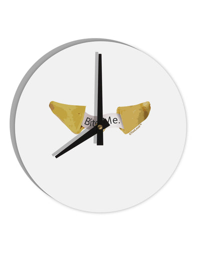 Bite Me - Fortune Cookie 10 InchRound Wall Clock-Wall Clock-TooLoud-White-Davson Sales