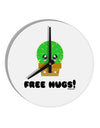 Cute Cactus - Free Hugs 10 InchRound Wall Clock-Wall Clock-TooLoud-White-Davson Sales