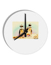 Magellanic Penguin Watercolor 10 InchRound Wall Clock-Wall Clock-TooLoud-White-Davson Sales