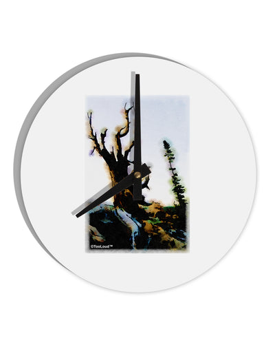 CO Mountain Scenery Watercolor 10 InchRound Wall Clock by TooLoud-Wall Clock-TooLoud-White-Davson Sales