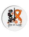 Hope for a Cure - Orange Ribbon Leukemia - Flowers 10 InchRound Wall Clock-Wall Clock-TooLoud-White-Davson Sales