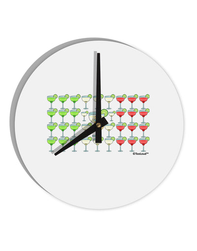 Mexican Flag of Margaritas 10 InchRound Wall Clock by TooLoud-Wall Clock-TooLoud-White-Davson Sales